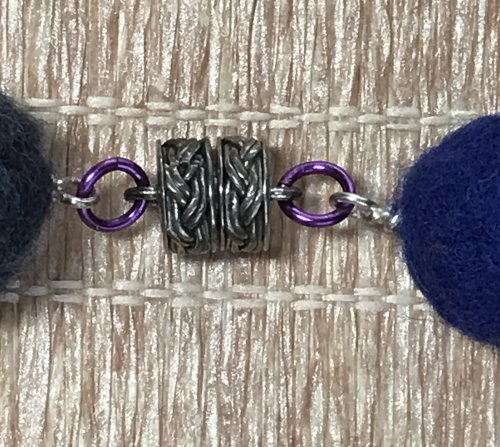 Nancy Chase's French Blues Necklace - , Contemporary Wire Jewelry, Loops, Wire Loop, Wrapped Wire Loop, attach the other end of the clasp